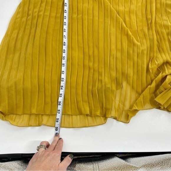 LUCY PARIS NWT Pleated Halter Goldie Maxi Dress Backless Gold Yellow Beige Small - Picture 16 of 16